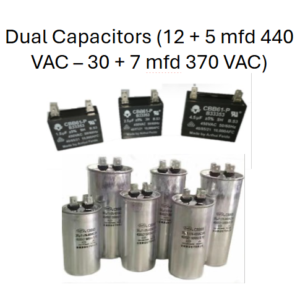 Dual Capacitors (12+1.5 mfd 440 VAC - 30+7 mfd 370 VAC)